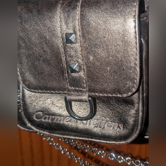 Carmen Steffens Metallic Chain Details Shoulder Bag. Y2K Vibe. - Picture 8 of 13